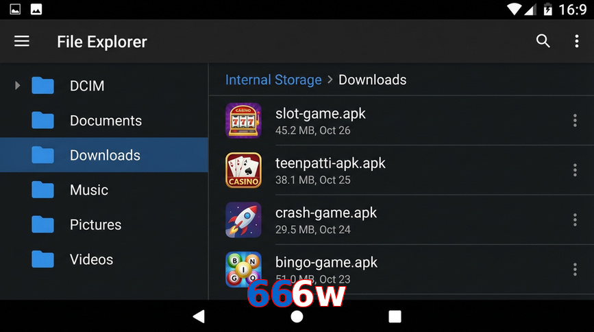 Main screen of 666W gameapk page for PK players
